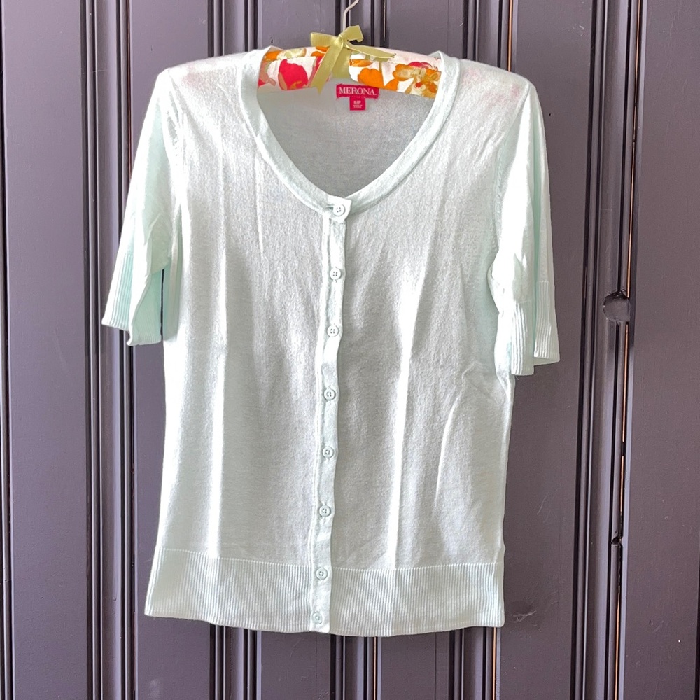 Merona Women's Mint Blue Button Down Sweater